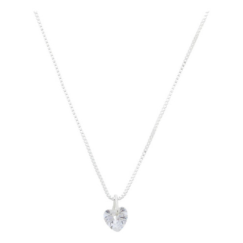 Colar Feminino Coração Ponto Luz Prata 925 + Caixinha - Image 3