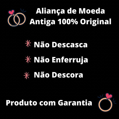 Par Alianças Noivado Casamento Moedas Antiga - Image 7
