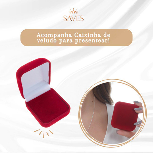 Colar Feminino Coração Ponto Luz Prata 925 + Caixinha - Image 6